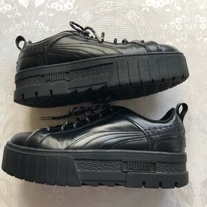 Puma X Dua Lipa Mayze Flutur Black Leather Platform Sneakers Women’s Size 8